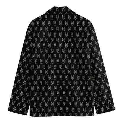 Rock And Roll Hand Symbol Pattern Print Men's Cotton Blazer