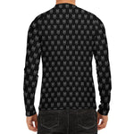 Rock And Roll Hand Symbol Pattern Print Men's Long Sleeve Rash Guard