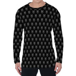 Rock And Roll Hand Symbol Pattern Print Men's Long Sleeve T-Shirt