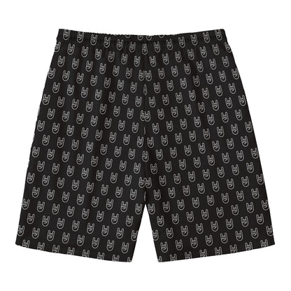 Rock And Roll Hand Symbol Pattern Print Men's Swim Trunks