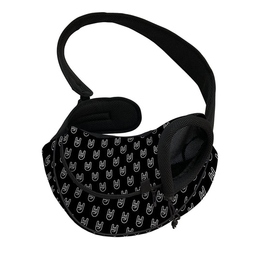 Rock And Roll Hand Symbol Pattern Print Pet Sling Carrier