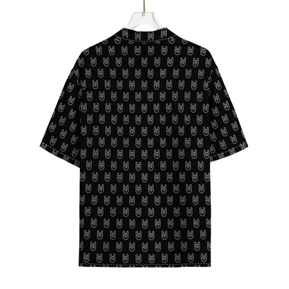 Rock And Roll Hand Symbol Pattern Print Rayon Hawaiian Shirt