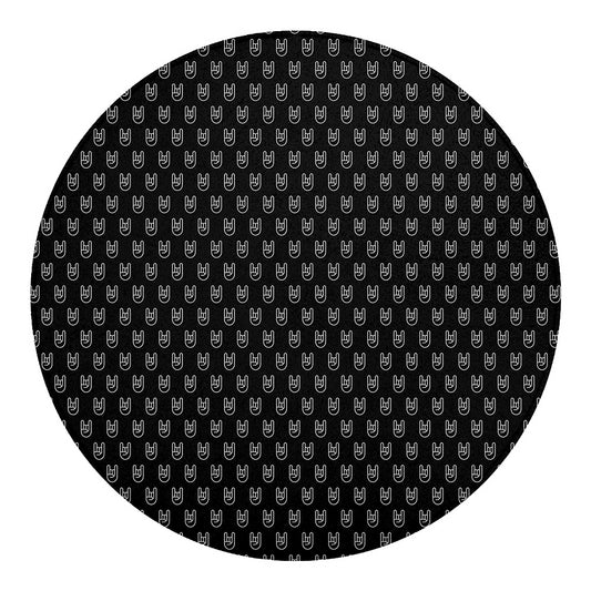 Rock And Roll Hand Symbol Pattern Print Round Blanket