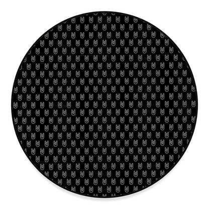 Rock And Roll Hand Symbol Pattern Print Round Floor Mat