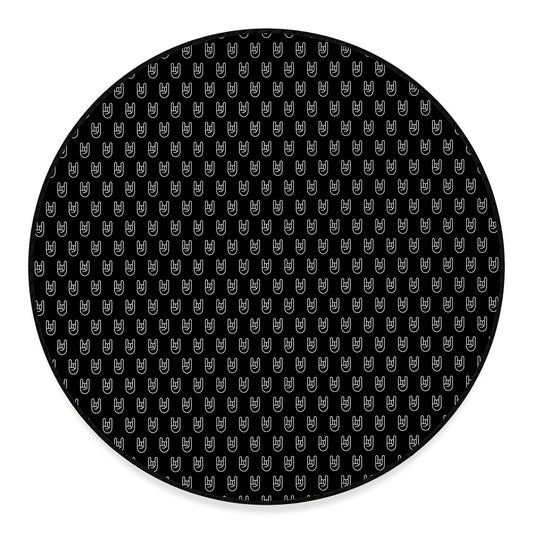 Rock And Roll Hand Symbol Pattern Print Round Floor Mat