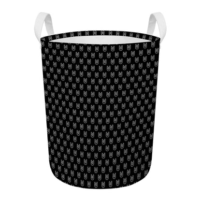 Rock And Roll Hand Symbol Pattern Print Round Laundry Basket