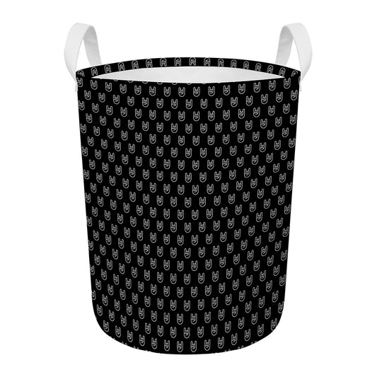 Rock And Roll Hand Symbol Pattern Print Round Laundry Basket