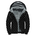 Rock And Roll Hand Symbol Pattern Print Sherpa Lined Zip Up Hoodie