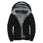 Rock And Roll Hand Symbol Pattern Print Sherpa Lined Zip Up Hoodie