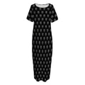 Rock And Roll Hand Symbol Pattern Print Short Sleeve Long Nightdress