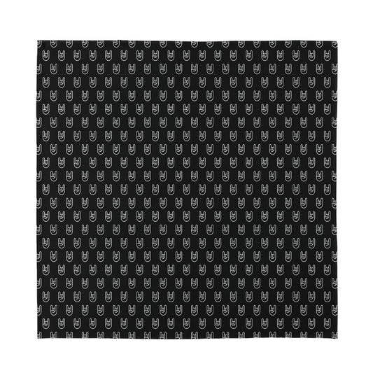 Rock And Roll Hand Symbol Pattern Print Silk Bandana