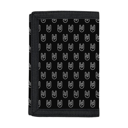 Rock And Roll Hand Symbol Pattern Print Trifold Wallet