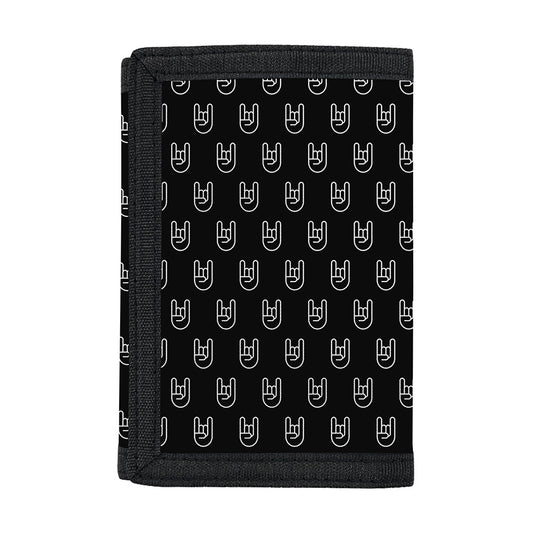 Rock And Roll Hand Symbol Pattern Print Trifold Wallet
