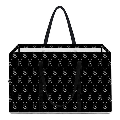 Rock And Roll Hand Symbol Pattern Print Utility Tote Bag