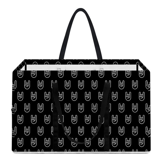 Rock And Roll Hand Symbol Pattern Print Utility Tote Bag
