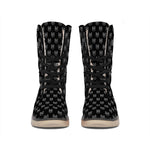 Rock And Roll Hand Symbol Pattern Print Winter Boots