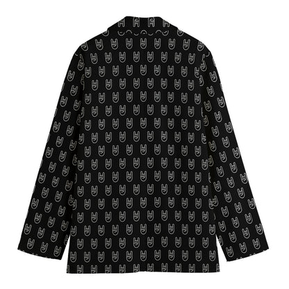 Rock And Roll Hand Symbol Pattern Print Women's Blazer