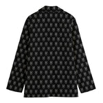 Rock And Roll Hand Symbol Pattern Print Women's Cotton Blazer