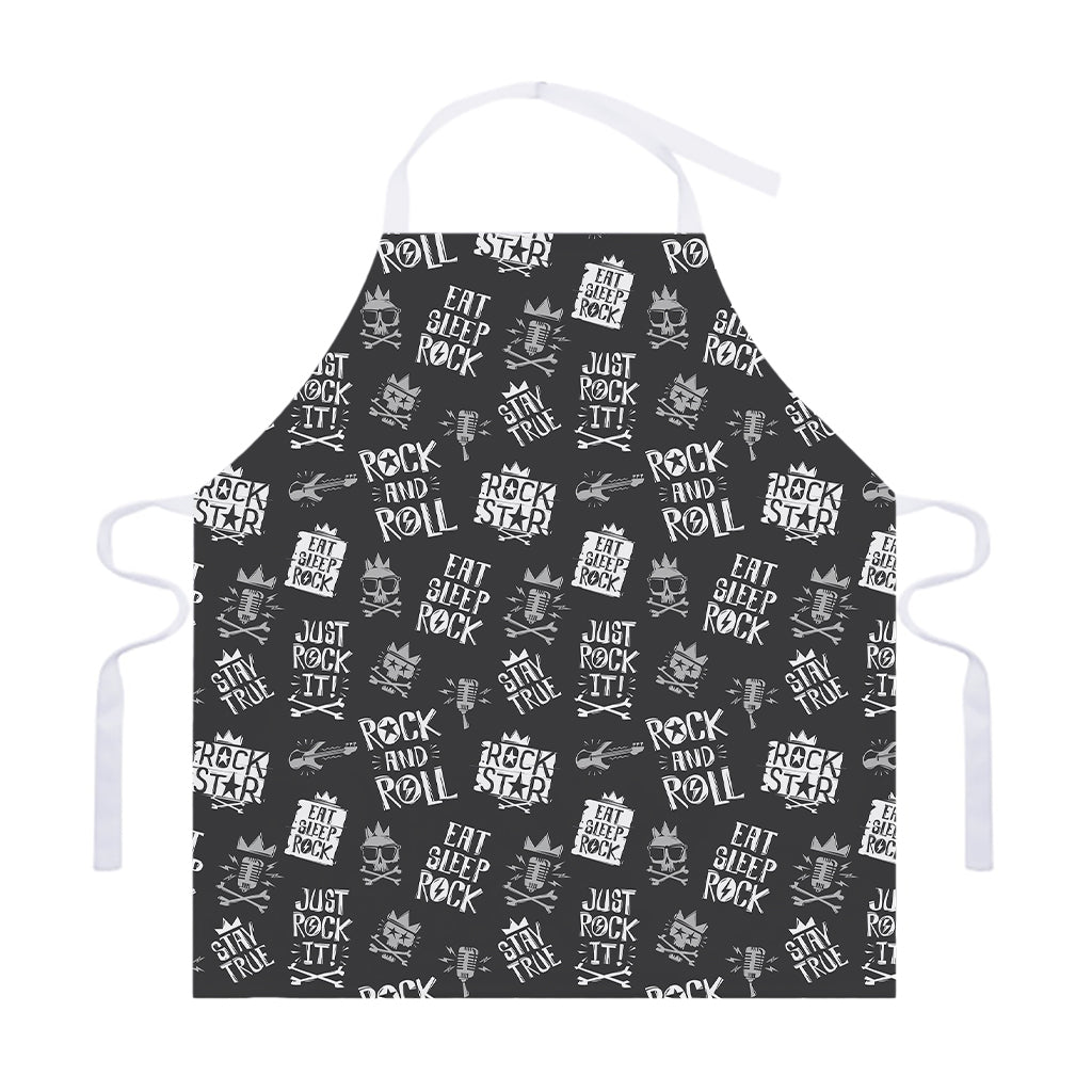 Rock And Roll Music Pattern Print Adjustable Apron