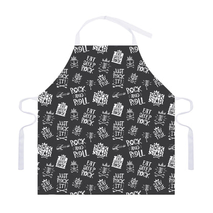 Rock And Roll Music Pattern Print Adjustable Apron