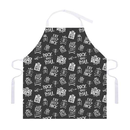Rock And Roll Music Pattern Print Adjustable Apron