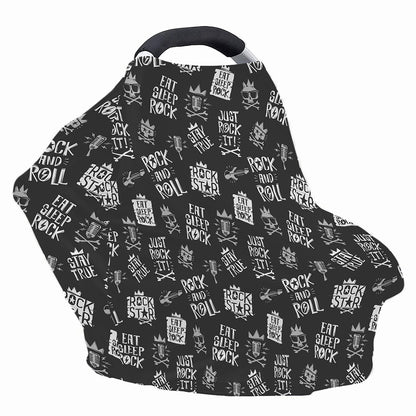 Rock And Roll Music Pattern Print Baby Seat Cover