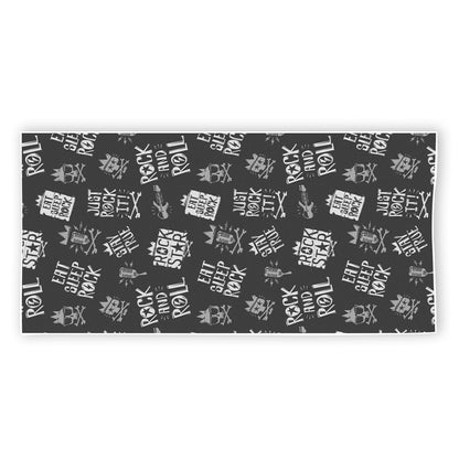 Rock And Roll Music Pattern Print Beach Towel