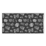 Rock And Roll Music Pattern Print Beach Towel
