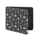 Rock And Roll Music Pattern Print Bifold Wallet