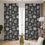 Rock And Roll Music Pattern Print Blackout Pencil Pleat Curtains
