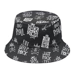 Rock And Roll Music Pattern Print Bucket Hat