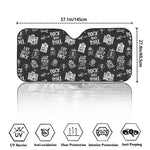 Rock And Roll Music Pattern Print Car Windshield Sun Shade