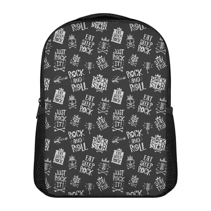 Rock And Roll Music Pattern Print Casual Backpack