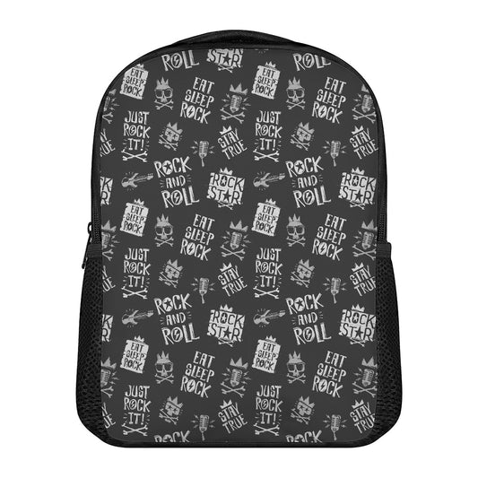 Rock And Roll Music Pattern Print Casual Backpack
