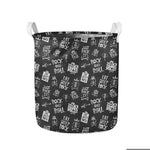 Rock And Roll Music Pattern Print Collapsible Laundry Basket