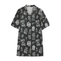 Rock And Roll Music Pattern Print Cotton Hawaiian Shirt
