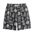Rock And Roll Music Pattern Print Cotton Shorts