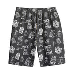 Rock And Roll Music Pattern Print Cotton Shorts