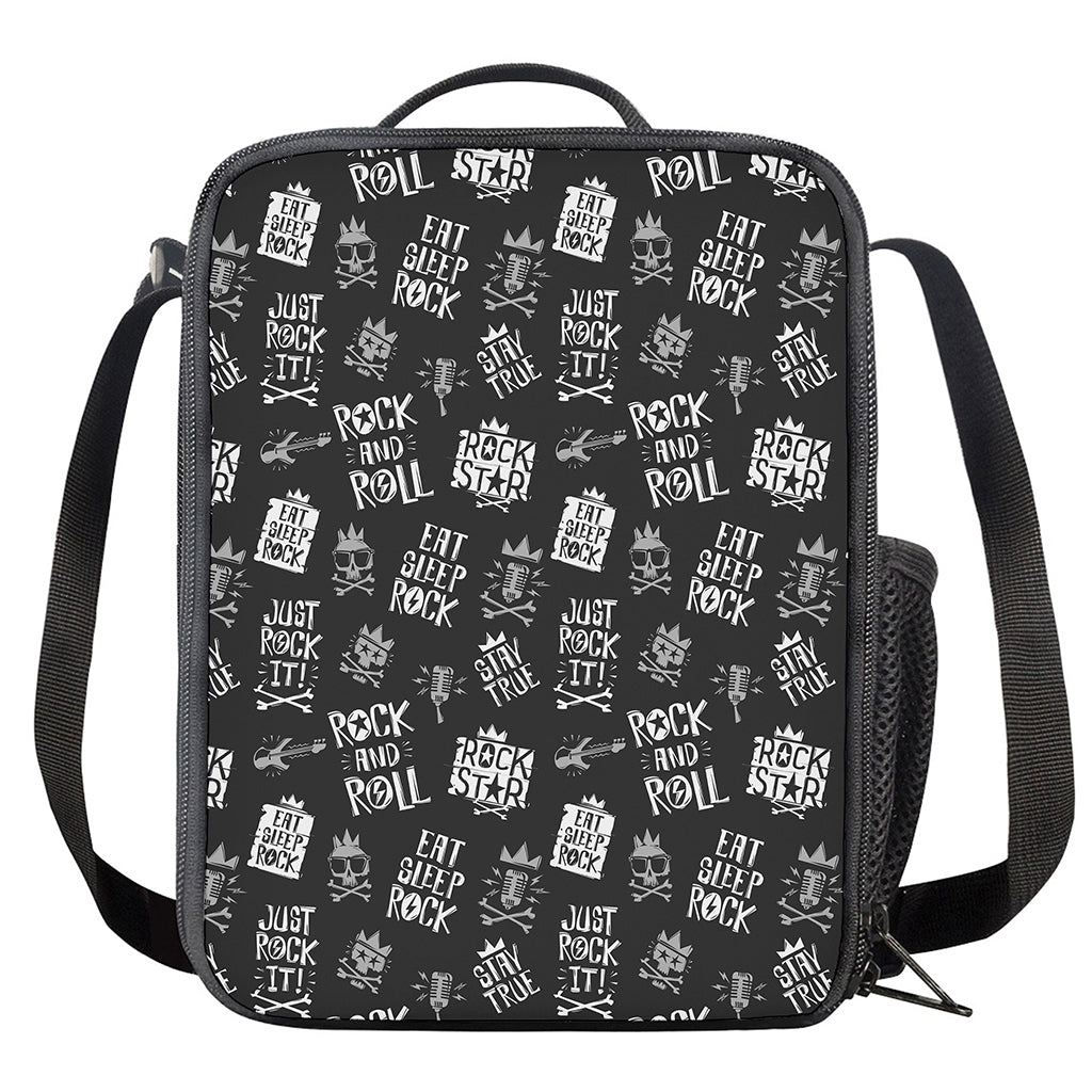 Rock And Roll Music Pattern Print Crossbody Lunch Bag