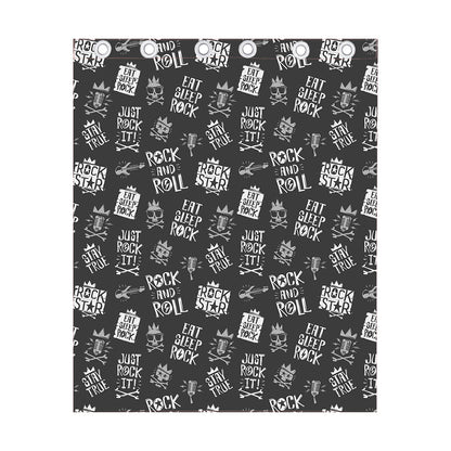 Rock And Roll Music Pattern Print Curtain
