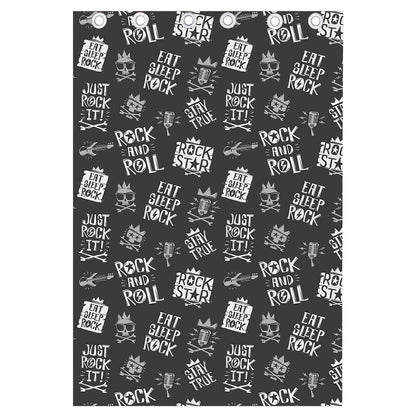 Rock And Roll Music Pattern Print Curtain
