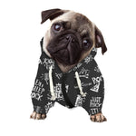 Rock And Roll Music Pattern Print Dog Zip Up Hoodie