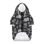 Rock And Roll Music Pattern Print Dog Zip Up Hoodie