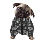 Rock And Roll Music Pattern Print Dog Zip Up Jacket