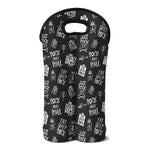Rock And Roll Music Pattern Print Double Neoprene Wine Tote