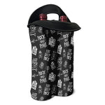 Rock And Roll Music Pattern Print Double Neoprene Wine Tote