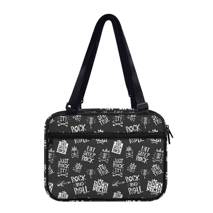 Rock And Roll Music Pattern Print Double Strap Bible Bag