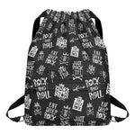 Rock And Roll Music Pattern Print Drawstring Backpack