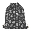 Rock And Roll Music Pattern Print Drawstring Bag