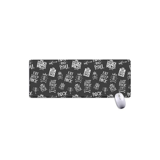 Rock And Roll Music Pattern Print Extended Mouse Pad